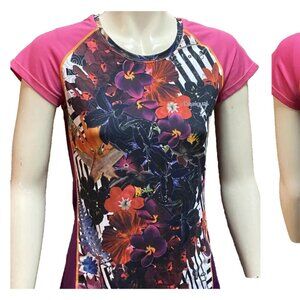 Desigual Activewear Short Sleeve Floral Print Top T-Shirt M
